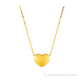 Collier de pendentif coeur en or pure 24k